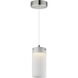 Highball LED 4.25 inch Satin Nickel Mini Pendant Ceiling Light in Translucent Frost