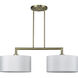 Meridian 2 Light 35 inch Antique Brass Linear Chandelier Ceiling Light, Large