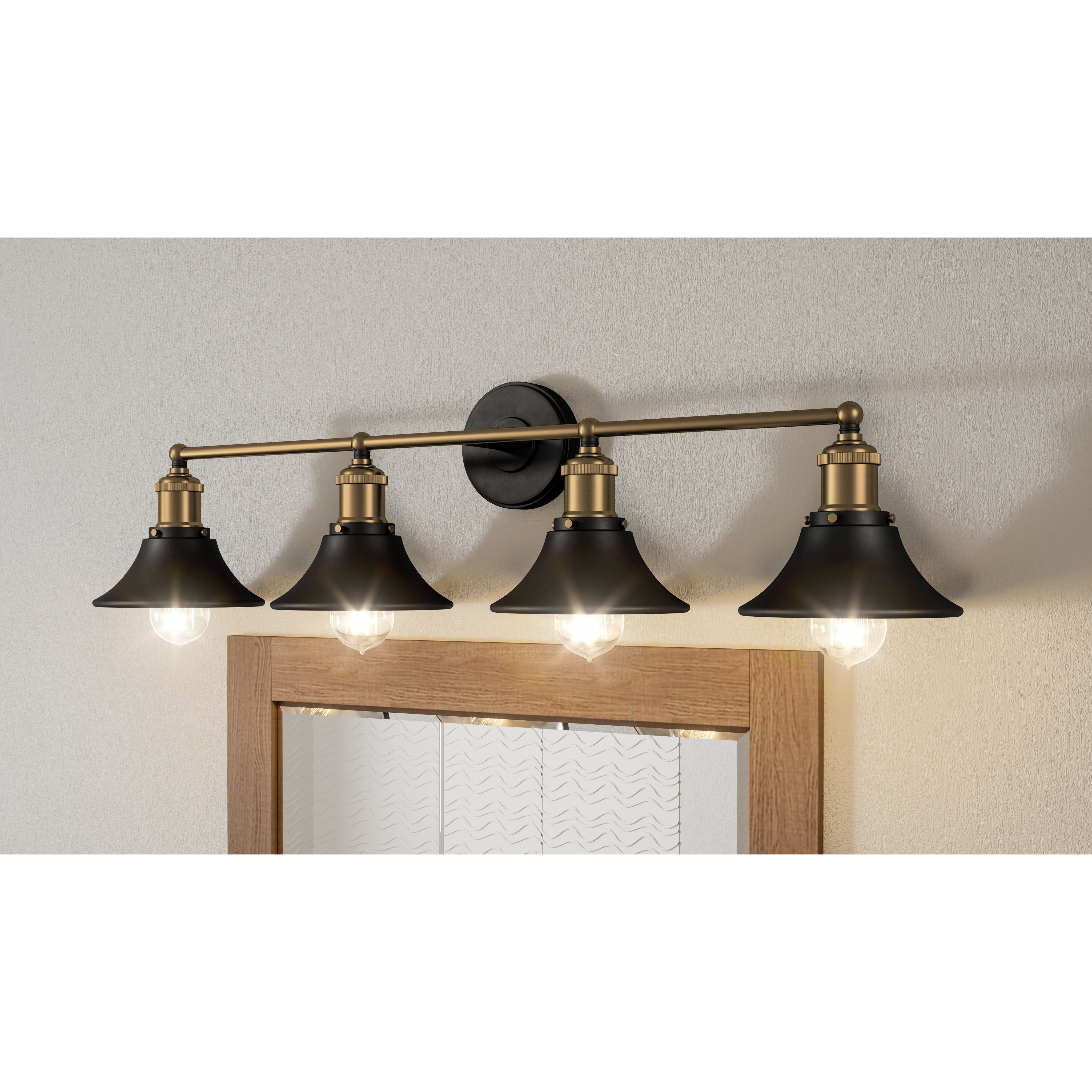 Trafalgar 4 Light 33 inch Matte Black Bath Light Wall Light