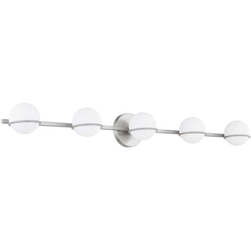 Textile Collection - Centric 5 Light 41 inch Brushed Nickel Bath Bar Wall Light