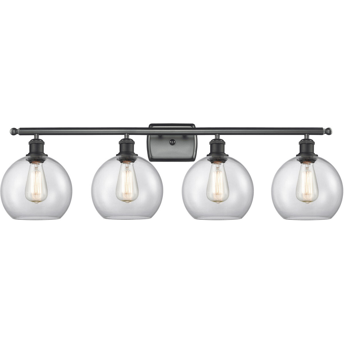 Ballston Athens LED 36 inch Matte Black Bath Vanity Light Wall Light in Clear Glass, Ballston