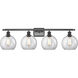 Ballston Athens LED 36 inch Matte Black Bath Vanity Light Wall Light in Clear Glass, Ballston