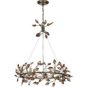 Misthaven 6 Light 32 inch Silver Leaf with Antique Gold Paint Chandelier Ceiling Light