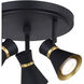 Alto 3 Light 120 Matte Black and Satin Brass Directional Light Ceiling Light