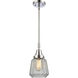 Franklin Restoration Chatham LED 6 inch Polished Chrome Mini Pendant Ceiling Light in Clear Glass