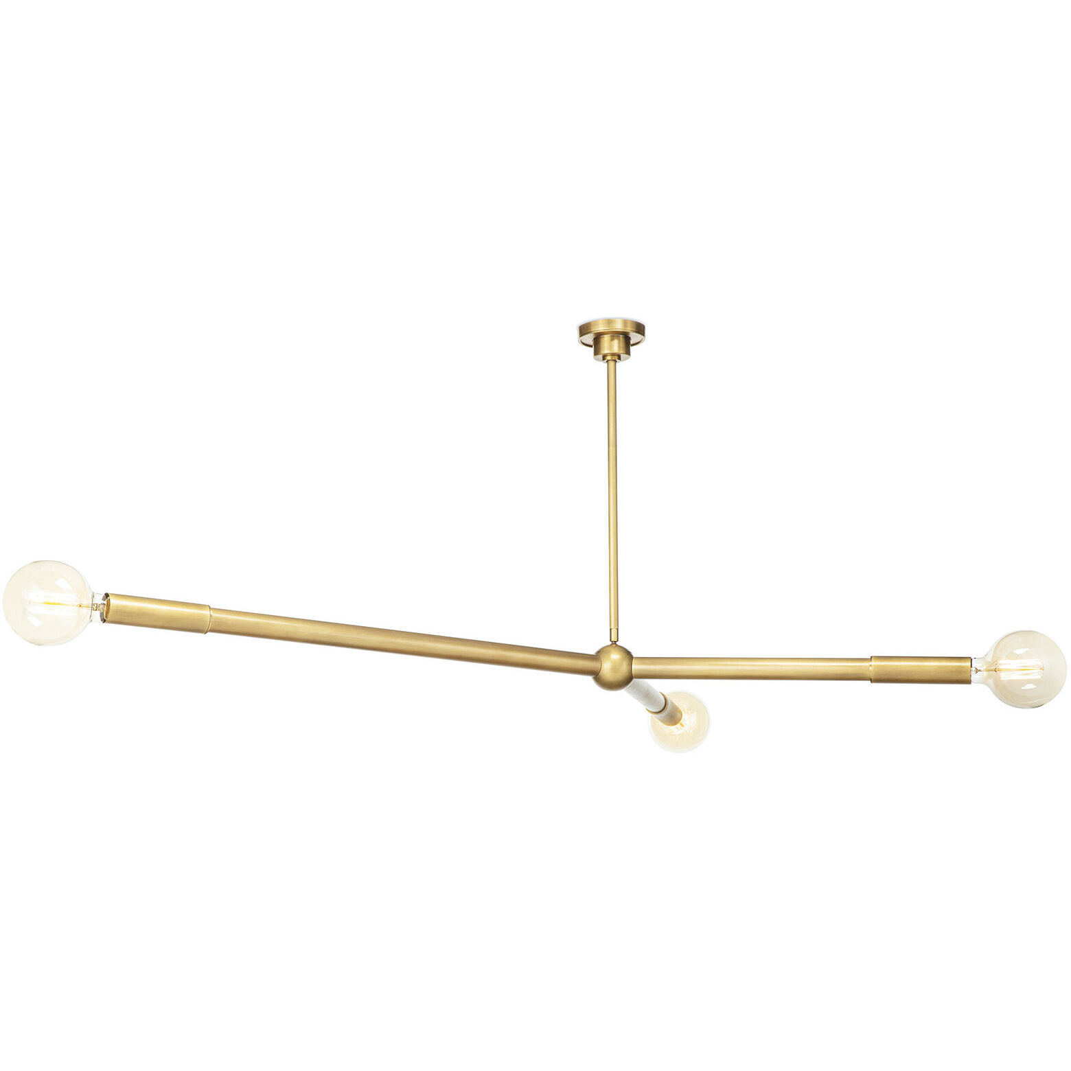 Talon 3 Light 51.25 inch Natural Brass Chandelier Ceiling Light