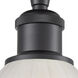 Ballston Brookfield LED 5.75 inch Matte Black Semi-Flush Mount Ceiling Light in White Glass, Ballston