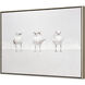 Three Gulls White with Gray and Champagne Gold Framed Wall Art