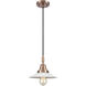 Downtown Urban Halophane 1 Light 8.5 inch Antique Copper Mini Pendant Ceiling Light in Matte White Halophane Glass