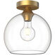 Castilla 1 Light 9.88 inch Aged Gold Flush Mount Ceiling Light in Clear Glass