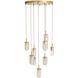 Javier 9 Light 25 inch Antique Brass Multi-Port Chandelier Ceiling Light
