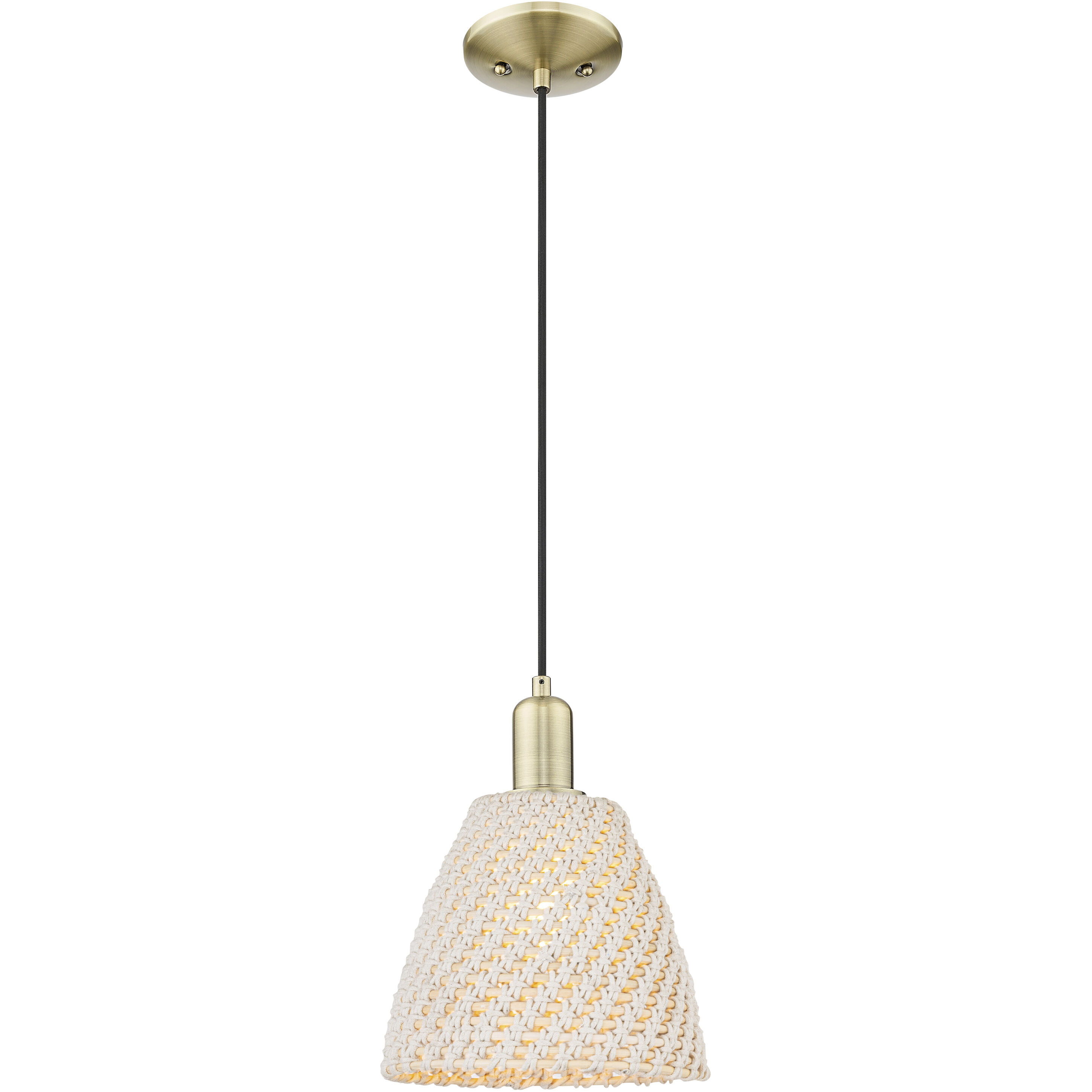 Natural Ballston Dome 1 Light 9 inch Antique Brass Mini Pendant Ceiling Light