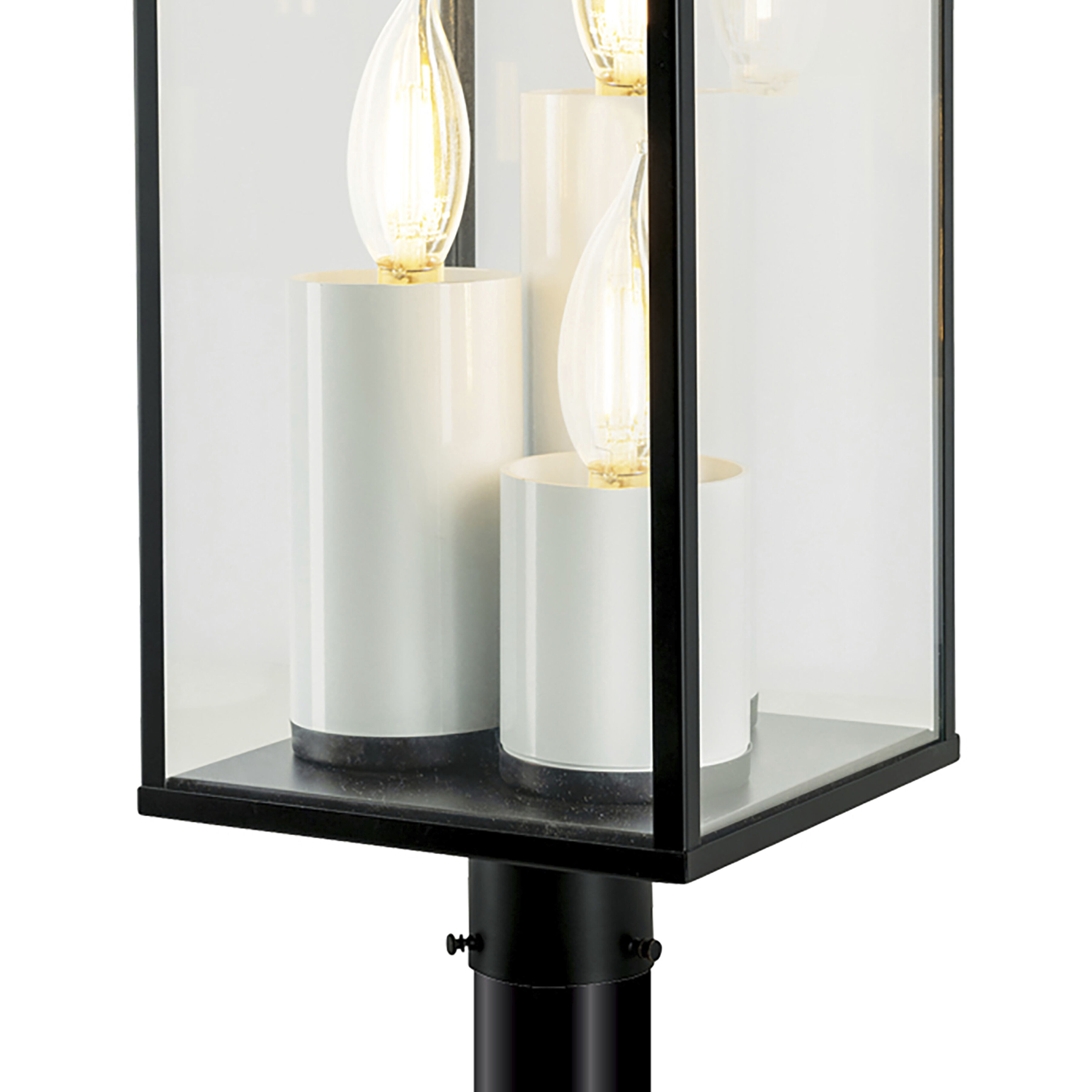 Back Bay 3 Light 23.25 inch Matte Black Outdoor Post Light