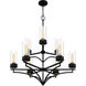 Hillside 9 Light 31.75 inch Matte Black Chandelier Ceiling Light