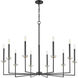 Gaultier 10 Light 44.75 inch Matte Black and Modern Gold Chandelier Ceiling Light