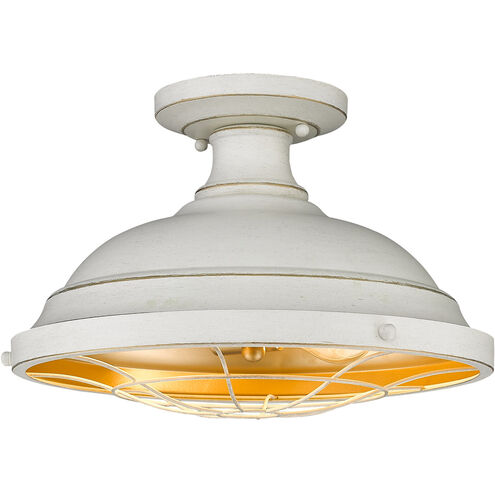 Bartlett 2 Light 14 inch French White Semi-flush Ceiling Light, Damp