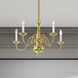 Williamsburgh 5 Light 24 inch Polished Brass Chandelier Ceiling Light
