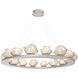 Mesa LED Beige Silver Chandelier Ceiling Light, Ring