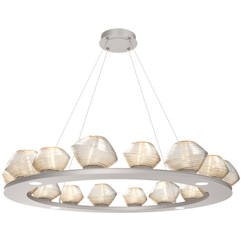 Mesa LED Beige Silver Chandelier Ceiling Light, Ring