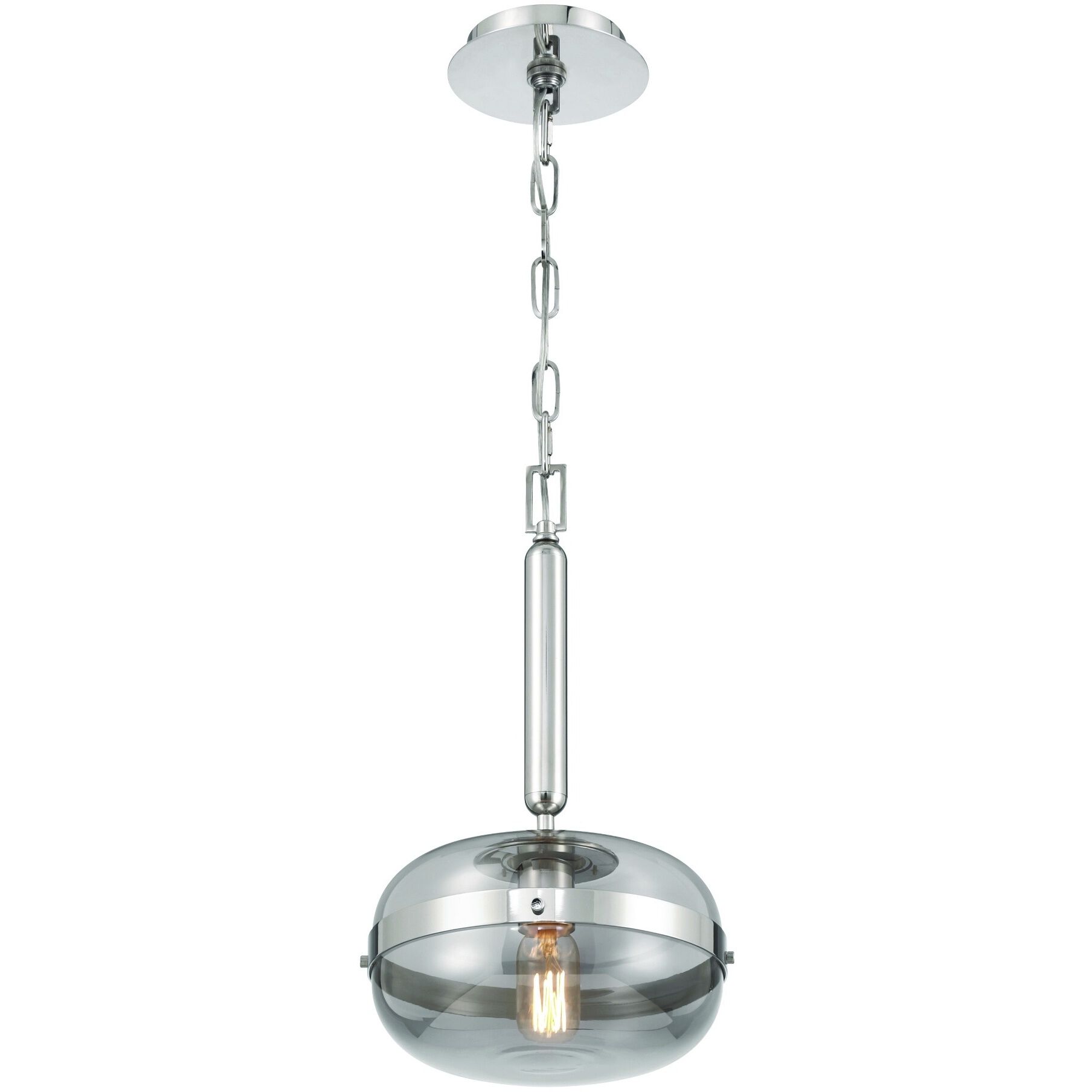 Nottingham 1 Light 10 inch Polished Nickel Mini Pendant Ceiling Light