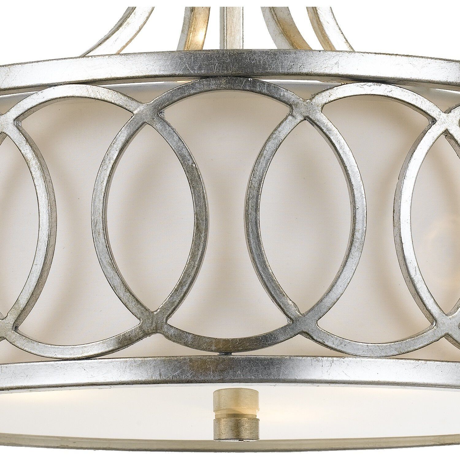Graham 3 Light 15 inch Antique Silver Semi Flush Ceiling Light