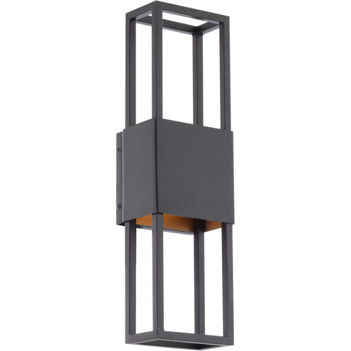 Nightvision LED 16 inch Black Gold Outdoor Wall Light, dweLED