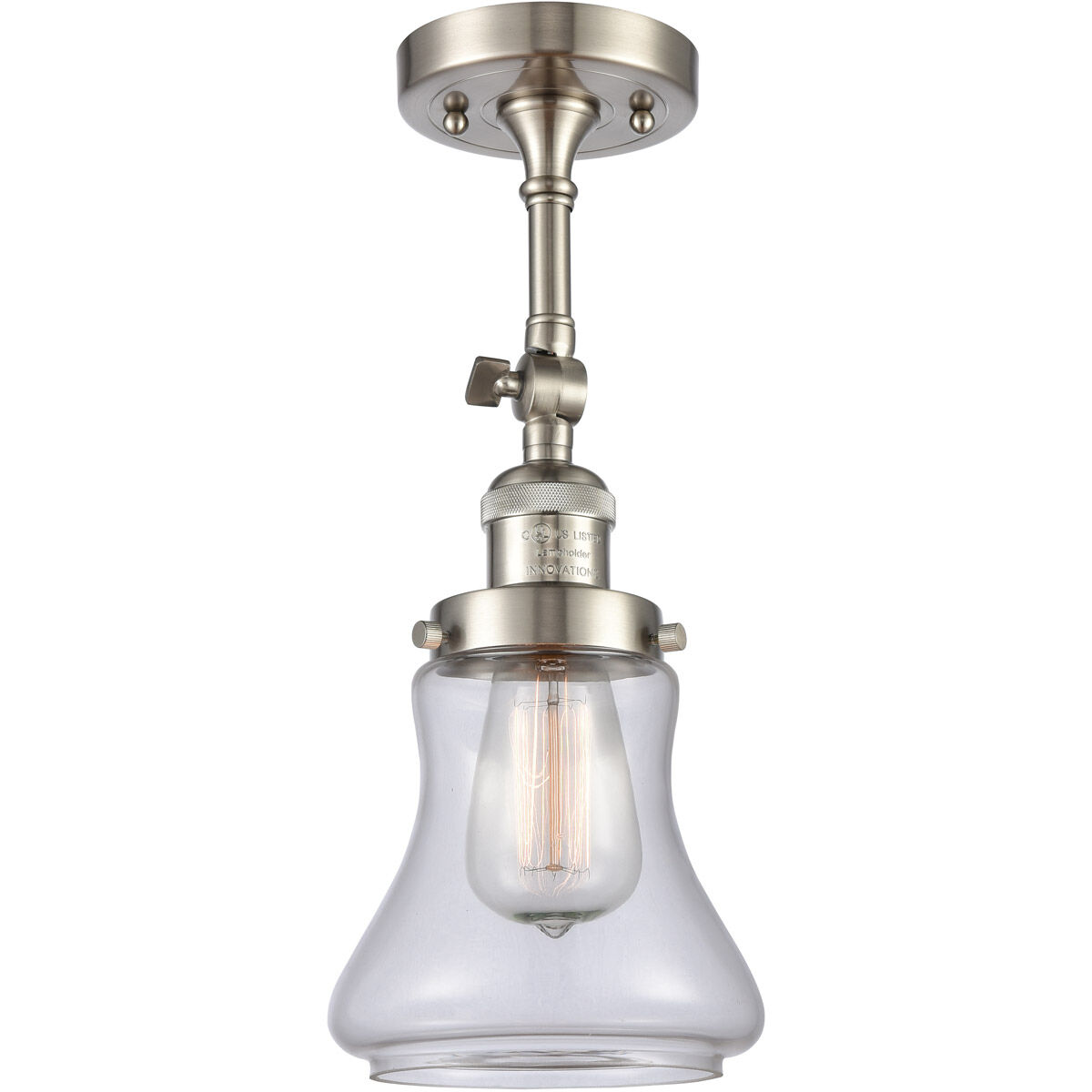 Franklin Restoration Bellmont 1 Light 7 inch Brushed Satin Nickel Sconce Wall Light in Clear Glass, Franklin Restoration