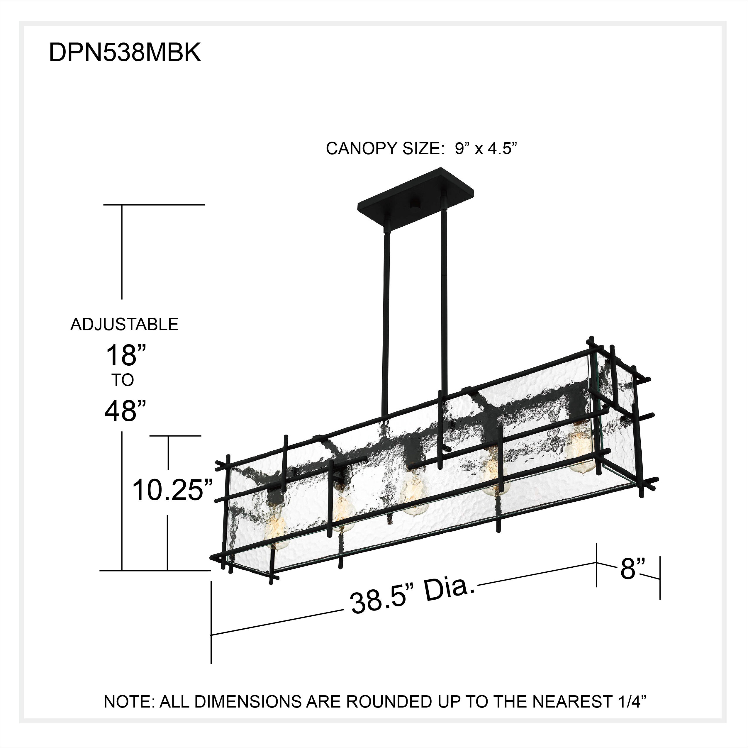 Daphne 5 Light 38.5 inch Matte Black Island Light Ceiling Light