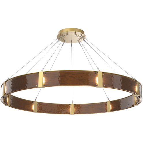 Parallel LED Gilded Brass Chandelier Ceiling Light, Ring