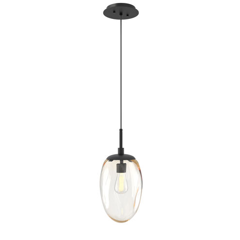 Meteo Incandescent 1 Light 9 inch Matte Black Pendant Ceiling Light in Amber