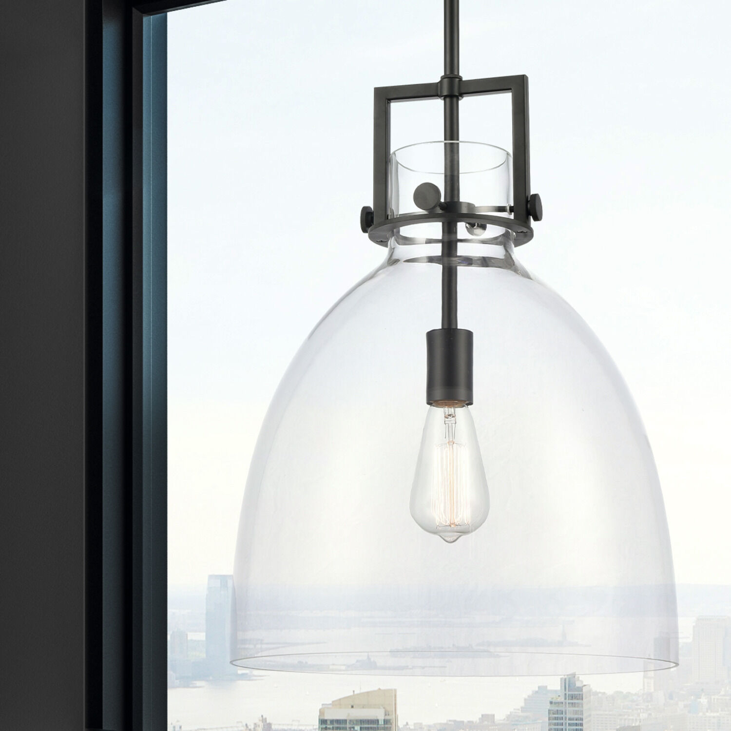 Newton Bell 1 Light 14 inch Matte Black Pendant Ceiling Light
