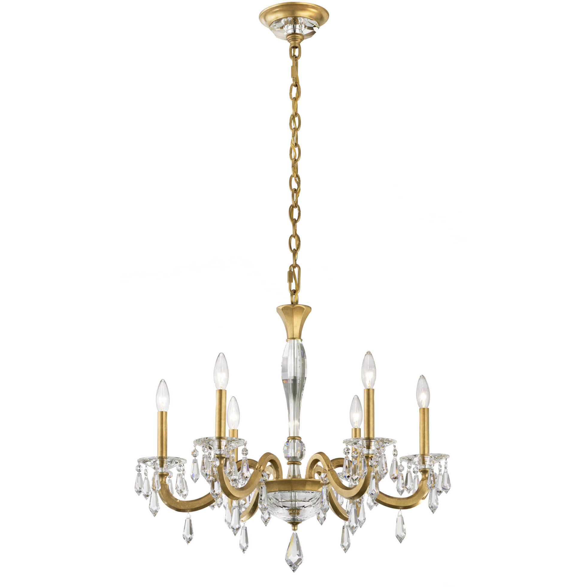 Napoli 6 Light 28.1 inch Heirloom Gold Chandelier Ceiling Light, Schonbek Signature