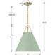 Xavier Pendant Ceiling Light in Vibrant Gold and Green