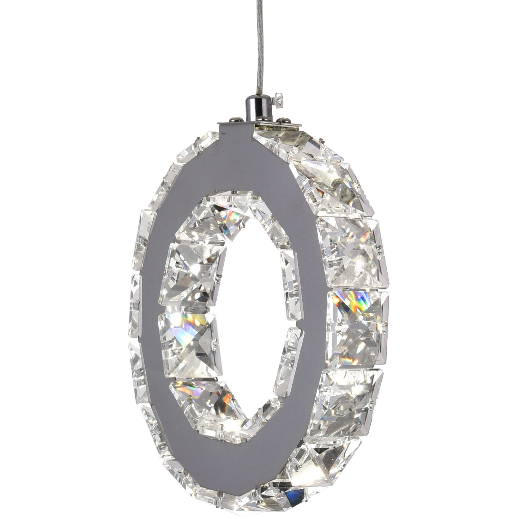 Ring LED 16 inch Chrome Multi Light Pendant Ceiling Light