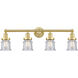 Canton 4 Light 32.25 inch Satin Gold Bath Vanity Light Wall Light in Seedy Glass