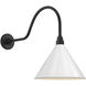 Thomas O'Brien Academy Barn Light LED 19.25 inch Matte Black Flynn Barn Light in 12.5" White Conical Savannah Shade