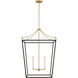 kate spade new york Carlyle 4 Light 24.38 inch Midnight Black / Burnished Brass Lantern Pendant Ceiling Light