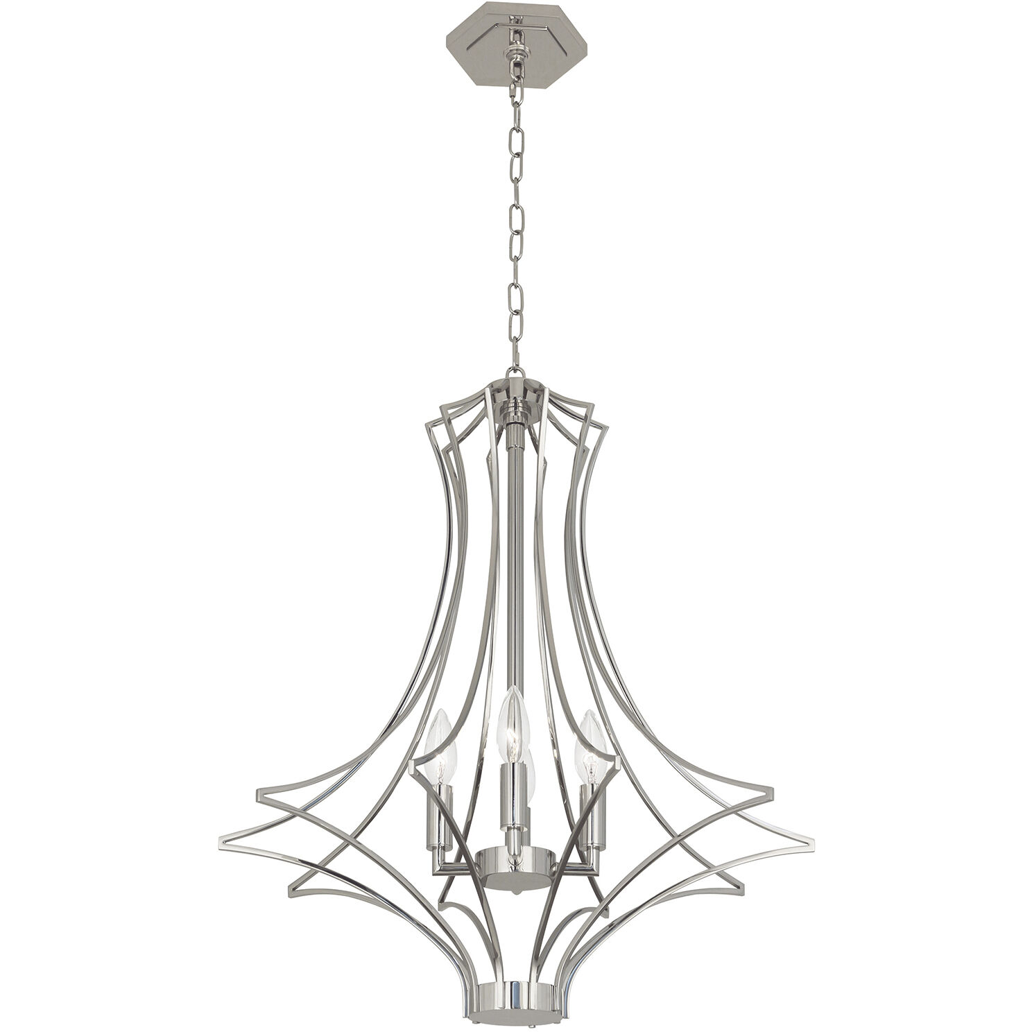 Grace 4 Light 22 inch Polished Nickel Chandelier Ceiling Light