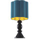 Dionne 33.46 inch 40 watt Piano Black and Turquoise Shade Table Lamp Portable Light