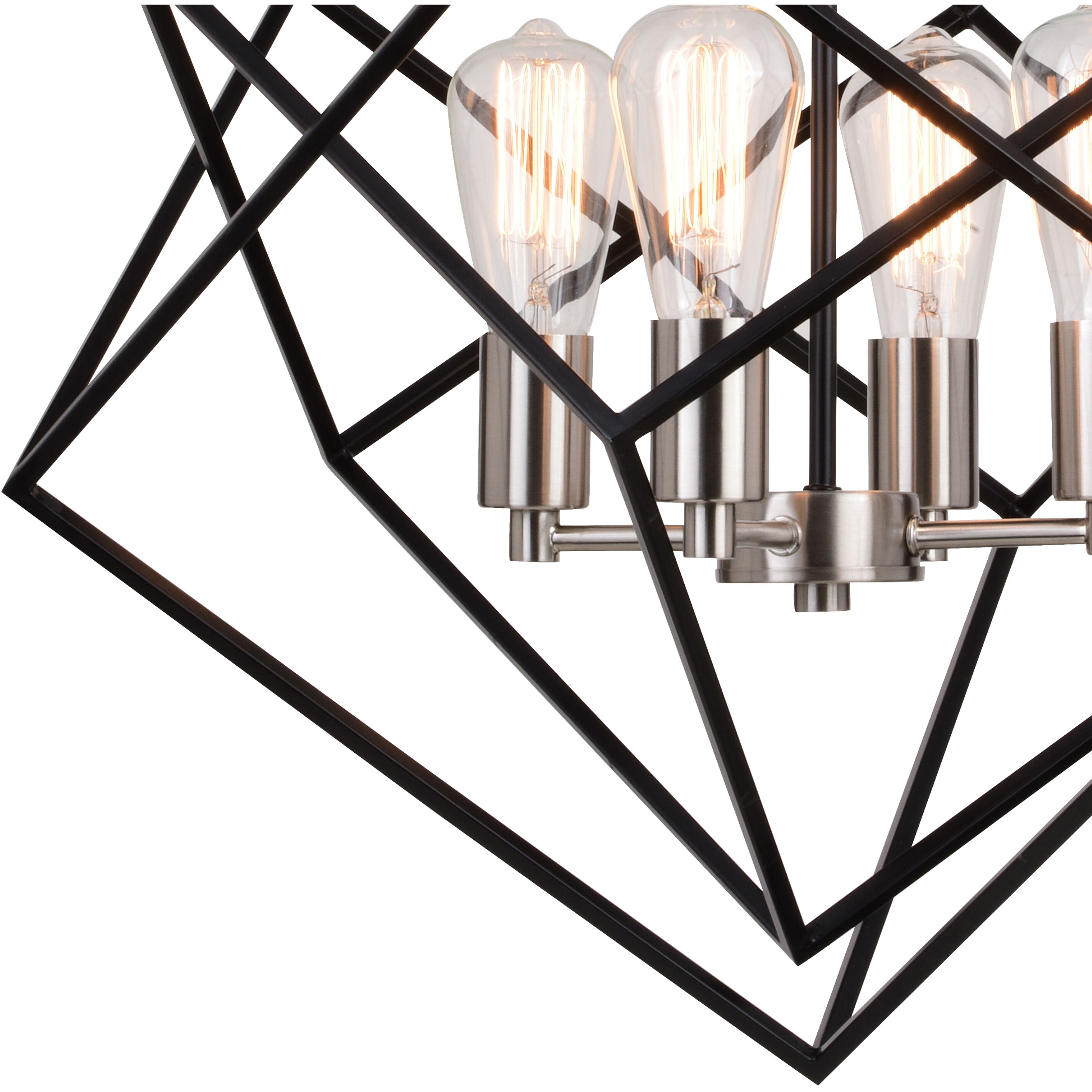 Rad LED 23.5 inch Black and Satin Nickel Pendant Ceiling Light