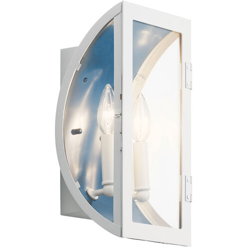 Narelle 2 Light 14 inch White Outdoor Wall, Medium