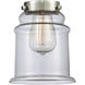 Nouveau Canton LED 6 inch Black Antique Brass Mini Pendant Ceiling Light in Clear, Nouveau