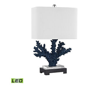 Quill 26 inch 9.5 watt Black/Navy Blue Table Lamp Portable Light in LED, 3-Way