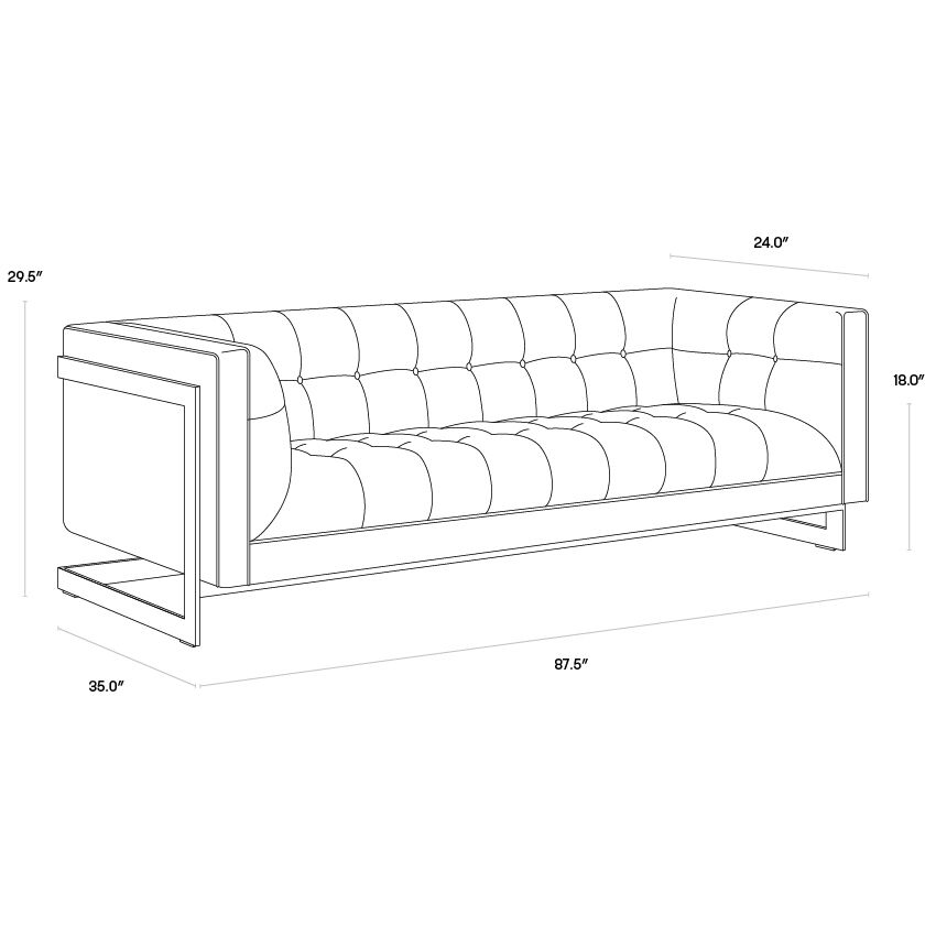 Ekon Abbington Black Sofa