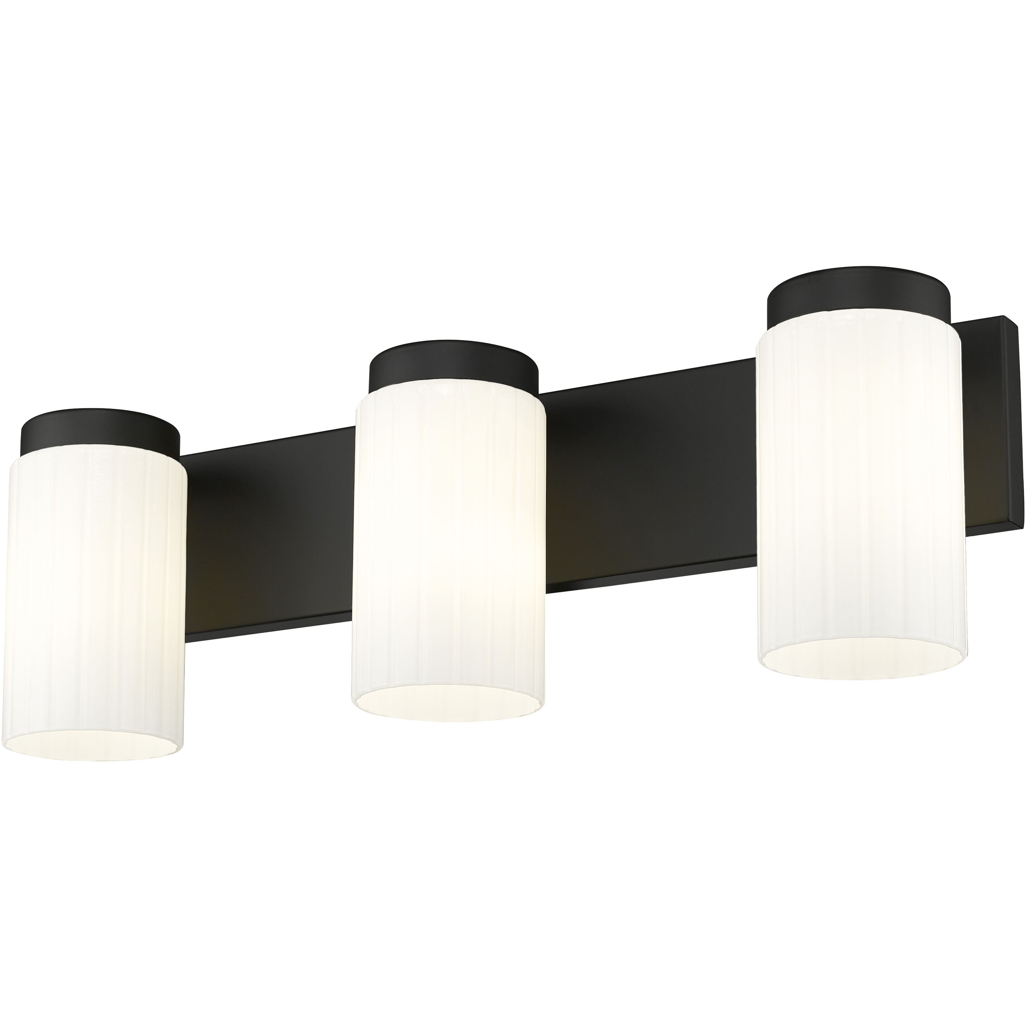 Burk 3 Light 22.5 inch Matte Black Bath Vanity Light Wall Light