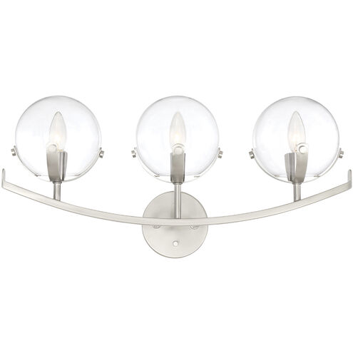Spyglass 3 Light 24 inch Satin Platinum Bath Light Wall Light