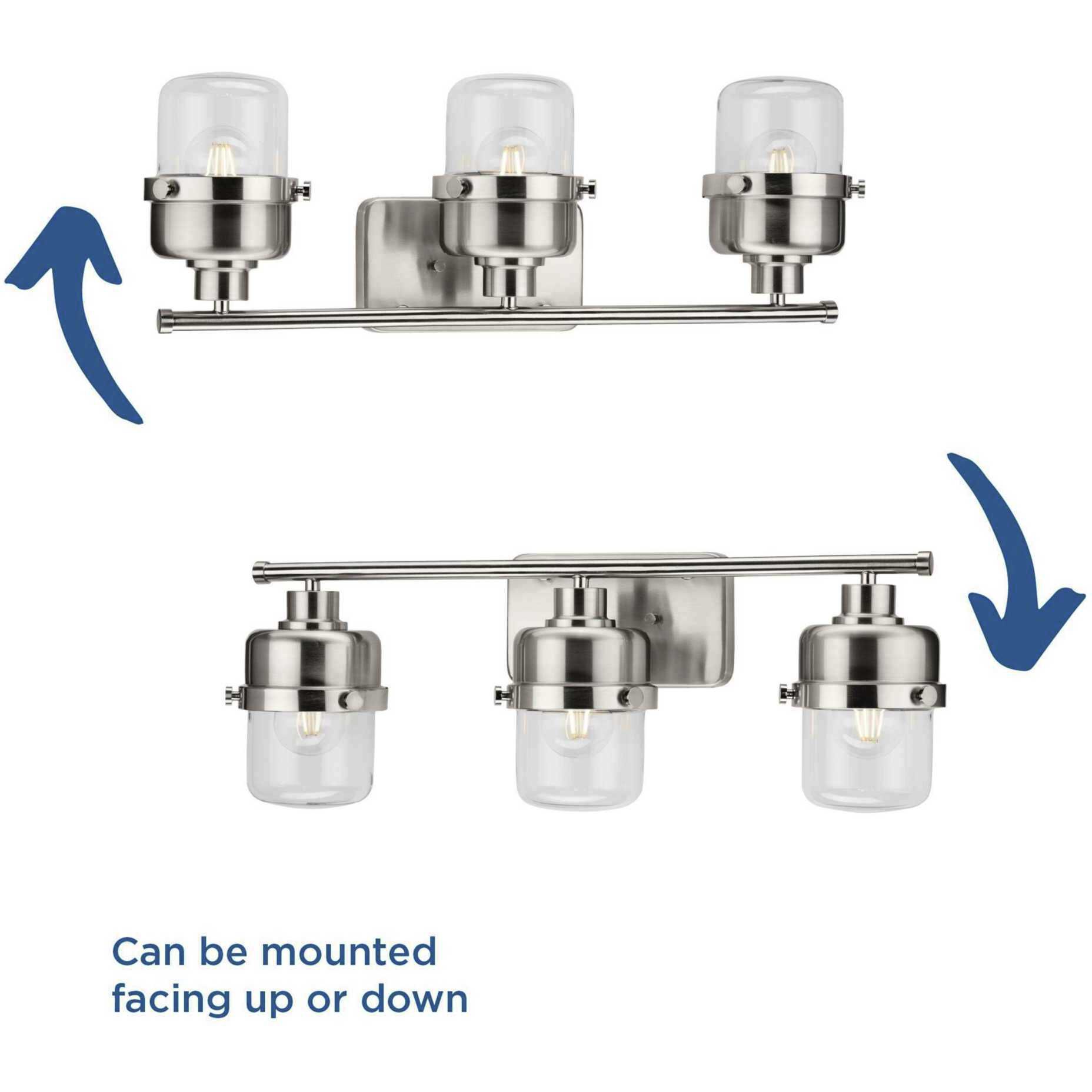 Beckner 3 Light 24.12 inch Brushed Nickel Bath Light Wall Light