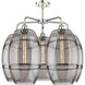 Ballston Vaz 5 Light 28 inch Polished Nickel Stem Hung Chandelier Ceiling Light in Light Smoke Glass