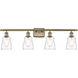 Ballston Ellery LED 36 inch Antique Brass Bath Vanity Light Wall Light in Clear Glass, Ballston