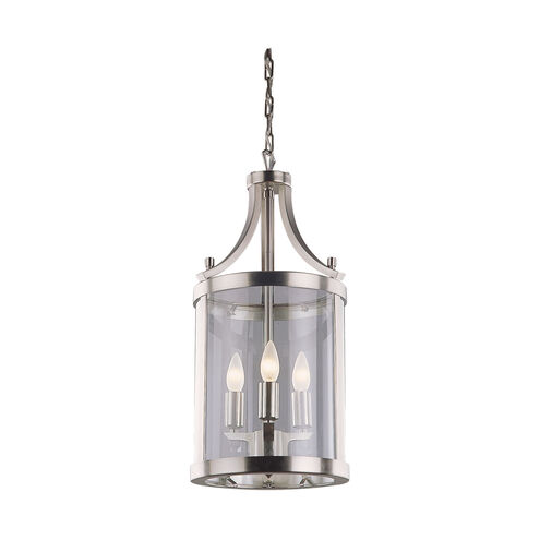 Niagara 3 Light 10 inch Satin Nickel Foyer Ceiling Light